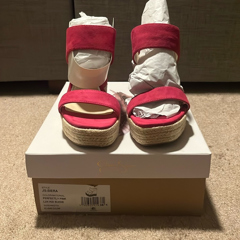 NEW Jessica Simpson Siera Wedge Slide Sandal PerfectlyPink Women's Size 8.5